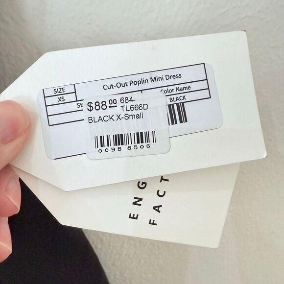 Brand New English Factory Women's Size XS Cut Out Poplin Mini Dress in Black - Picture 11 of 16